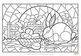 Coloring Stained Glass Easter Pages Scene Supercoloring Printable sketch template