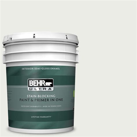 behr ultra  gal  white semi gloss enamel interior paint  primer     home