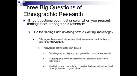 writing  presenting ethnographic findings youtube