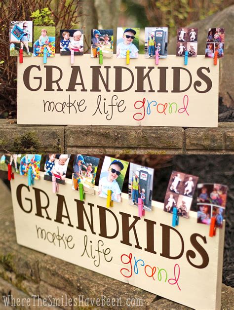 grandkids  life grand sign  colorful diy photo display