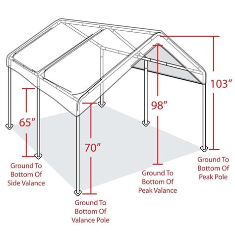 white heavy duty canopy tent  ft steel carport portable car shelter  legs  carport