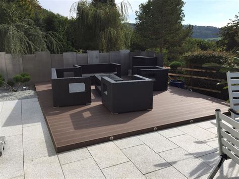 wpc terrasse mit eco deck classic  schokobraun outdoor furniture