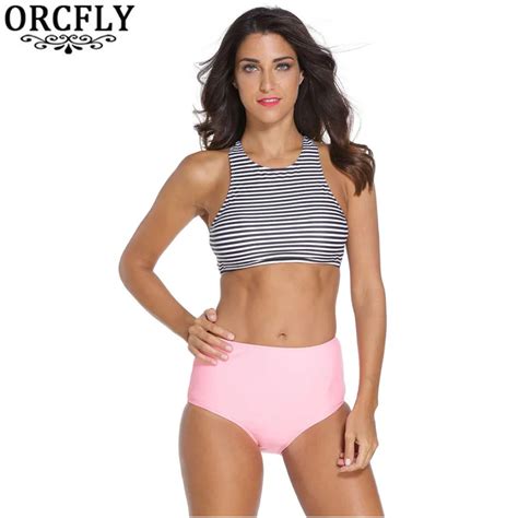 Orcfly Sexy Swimsuit Tankini Sport Bathing Suit Girls Striped Tank Top