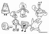 Coloring Spongebob Characters Pages Squarepants Popular sketch template