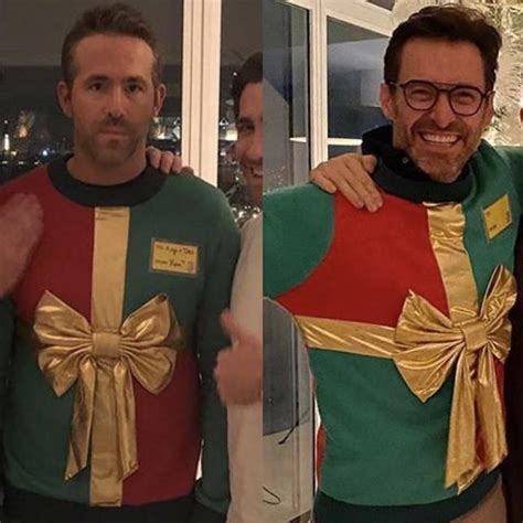 hugh jackman wears the infamous christmas sweater one year