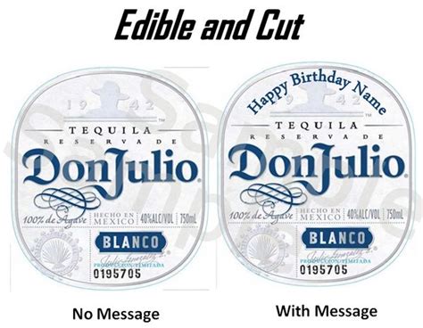 don julio tequila blanco edible image  desserts don julio edible label don julio