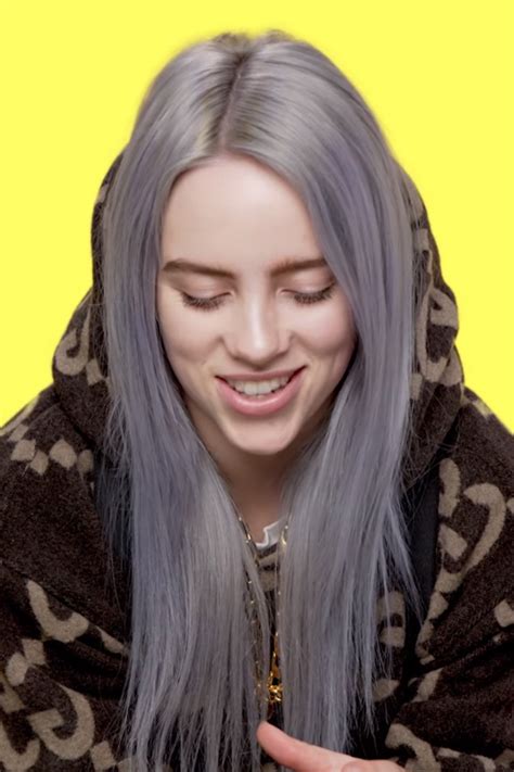 billie eilish straight silver angled flat ironed uneven color hairstyle steal  style