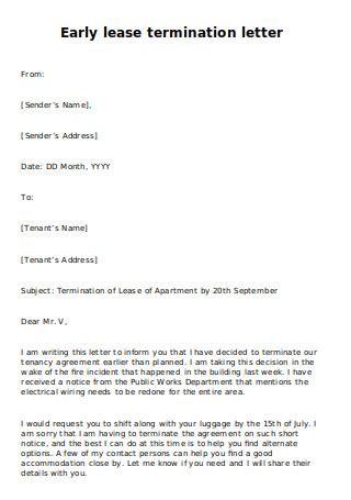 sample commercial lease termination letter  tenant classles democracy