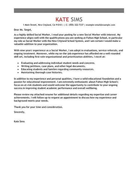 social worker cover letter examples templates  trust writing