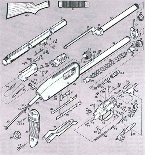 remington model  shotgun schematic
