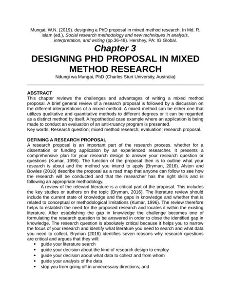 designing  phd proposal  mixed method research dissertation