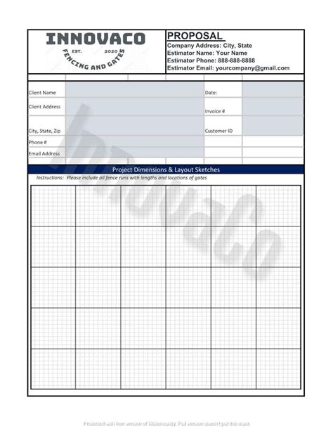 fencing estimate template fence quote template fence proposal
