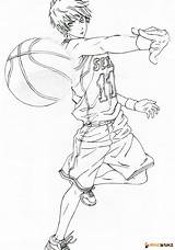 Kuroko Tetsuya Anime Coloring Bw Seirin Aniyuki Kise Basquete sketch template
