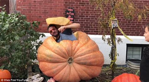 man carves a 1 200 pound pumpkin with a chainsaw daily mail online