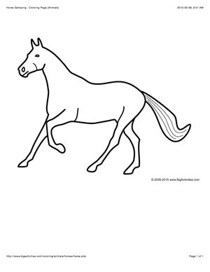 animal coloring page   picture   horse galloping  color