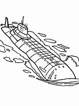 Submarine Coloring Pages Printable Template Kids Boat sketch template