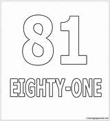 Number Eighty Pages Coloring Numbers sketch template