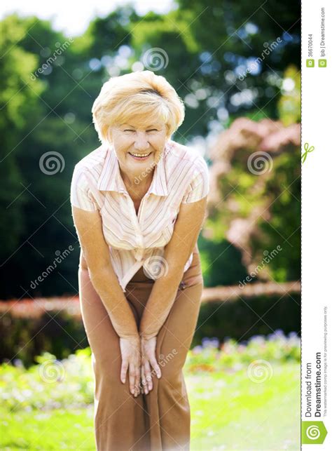 Vitality Independent Gracious Old Woman Granny Having Fun
