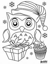 Coloring Christmas Pages Owl Cute Kids Printable Papers Print Book Merry Will Prints Reindeer Sleigh sketch template