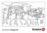 Ausmalbilder Schleich Reiterhof Pferdehof Malvorlagen Mytie sketch template