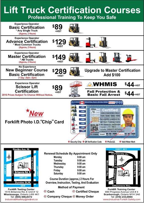 forklift safety whmis fall protection training toronto