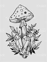 Crystals Mushroom Toadstools Dorene sketch template