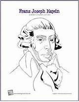 Haydn Composer Coloring Kids Pages Joseph Franz Music Results sketch template