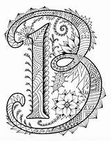 Alphabet Zentangle Mandala Doodle Huruf Ava Zentangles sketch template