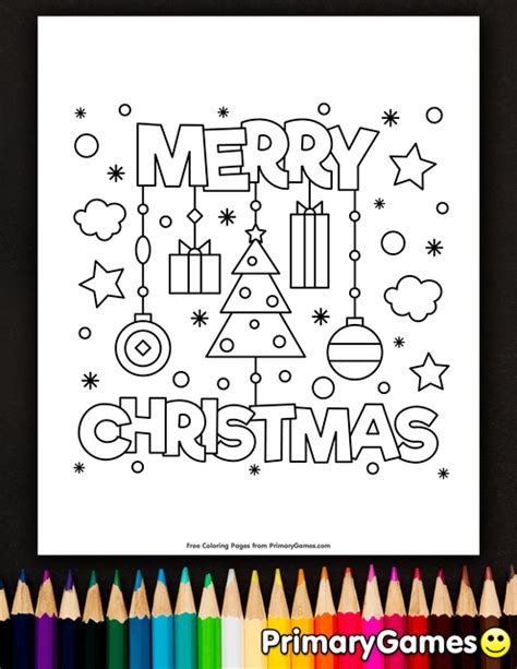 merry christmas coloring page printable print  color christmas
