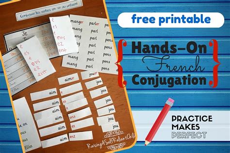 printable hands  french conjugation verbs