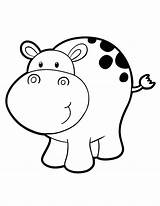 Hippo Coloring Pages Baby Kids Cute Clipart Cartoon Kid Drawing Printable Colouring Hippopotamus Hippos Clip Color Cliparts Gif Year Sheets sketch template