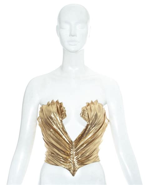 thierry mugler gold lamé corset fw 1978 for sale at 1stdibs