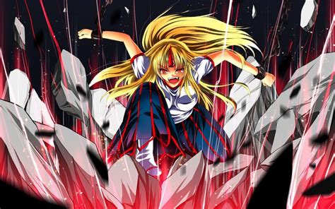 Blondes Video Games Touhou Demons Skirts Stones Horns