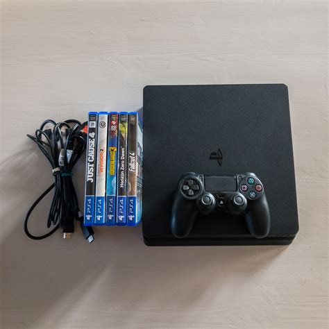 sony playstation  slim gb console matte black   games controller ebay