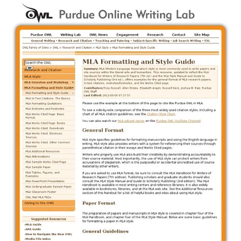 purdue owl  website  text citation   purdue owl citation