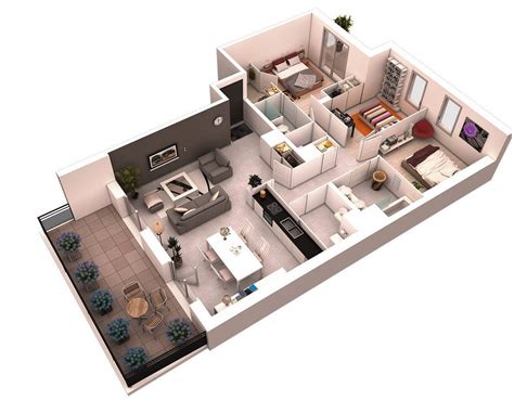 bedroom bungalow house floor plans  floorplansclick