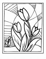Stained Adults Patterns Tempera Tulips Watercolor Tulip  Laleler Bestcoloringpagesforkids Unduh Koleksi sketch template