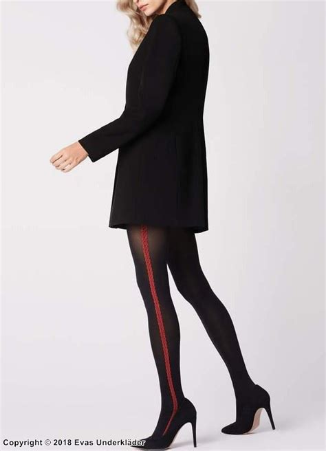 pantyhose opaque fabric vertical stripes