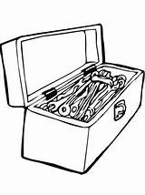 Toolbox Werkzeugkasten Gereedschap Werkzeuge Ausmalbilder Malvorlage Stimmen sketch template
