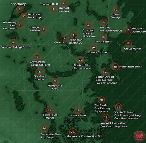 settlement locations map fallout  gosu noob gaming guides fallout