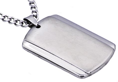 mens plated stainless steel dog tag pendant blackjack jewelry