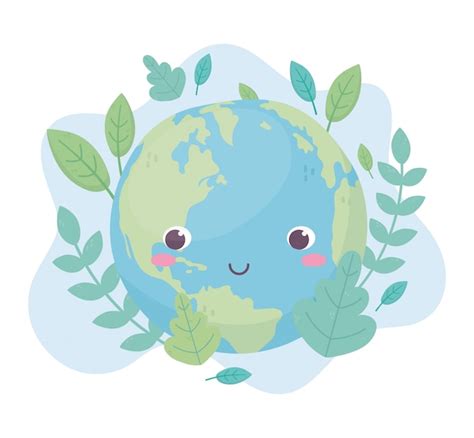 Mundo Deja Follaje Medio Ambiente Ecología Diseño De Dibujos Animados