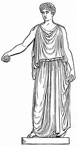 Roman Greek Goddess Gods Goddesses Ancient Persephone Mythology Clip Clipart Costumes Coloring Dress Greeks Cliparts Gowns Hypnotherapy Printable Pages Clipartbest sketch template