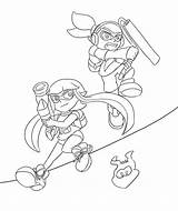 Splatoon Inkling Lineart Coloring Pages Xero Boy Deviantart Template sketch template