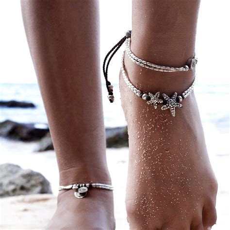Summer Fashion Beach Ankle Bracelet Boho Antique Silver