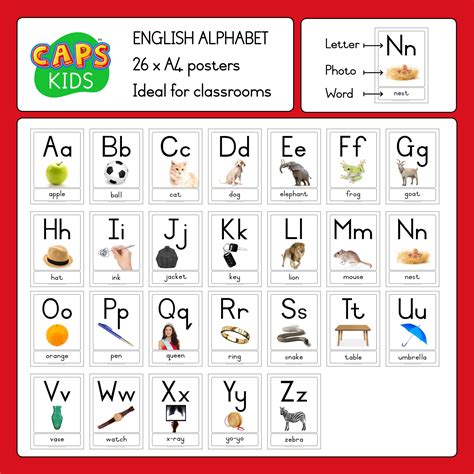 posters english alphabet  words  teacha