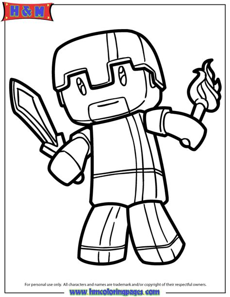 minecraft herobrine coloring page   coloring pages