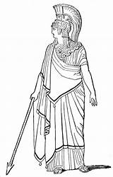 Roman Gods Goddesses Minerva Greek Mythology Goddess Coloring Athena God Drawing Drawings Ancient Rome Pages Clip Egyptian Isis Jupiter Romans sketch template