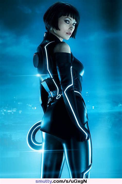 oliviawilde suit tron actress sexy latex tits breast ass butt