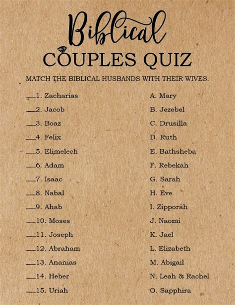 biblical couples game bible couples quiz bible couples etsy